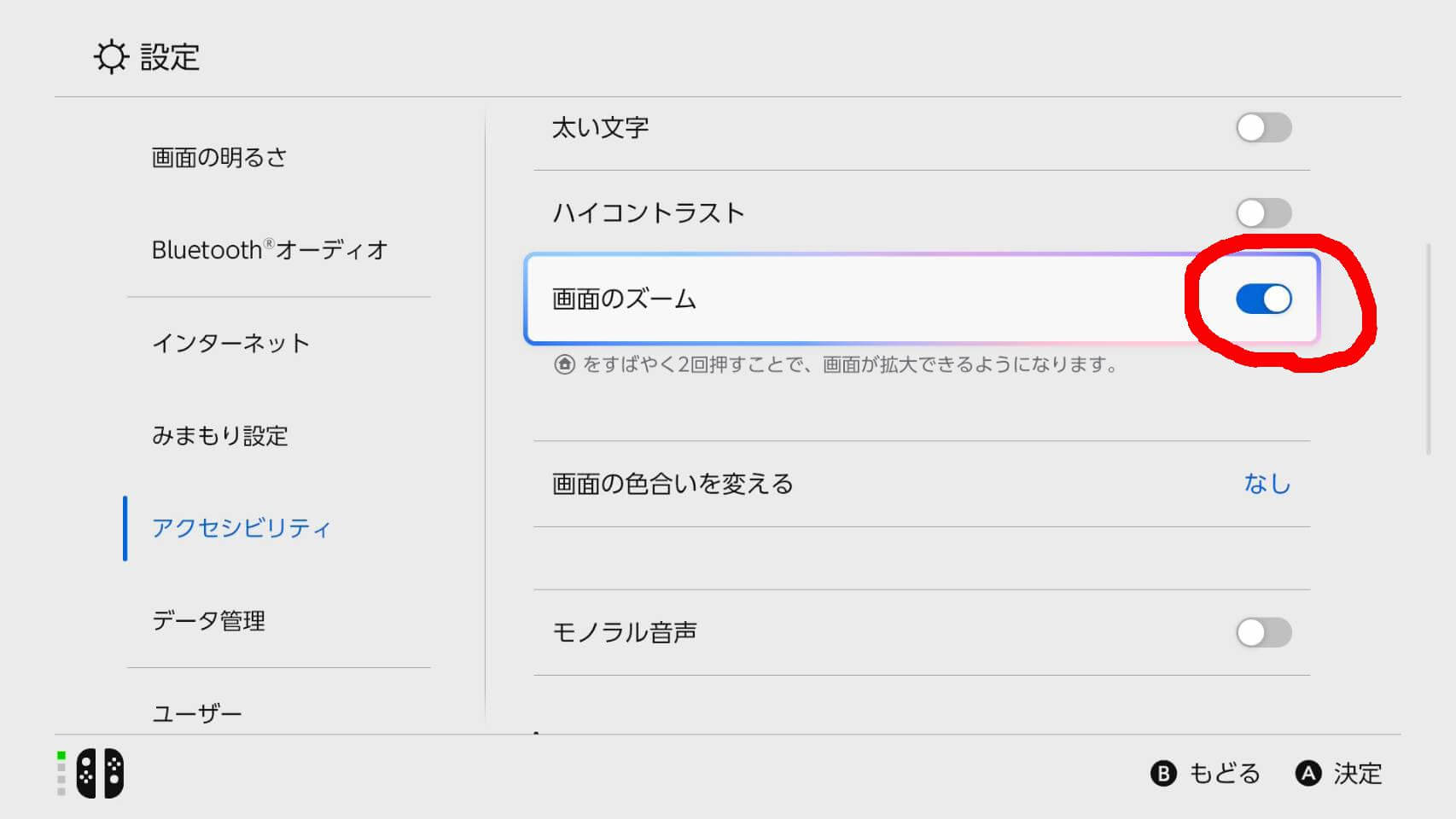 switch 画面のズーム
